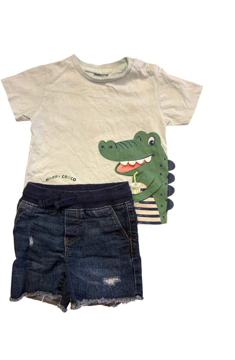 T-shirt MAYORAL+short OSHKOSH 2 ans