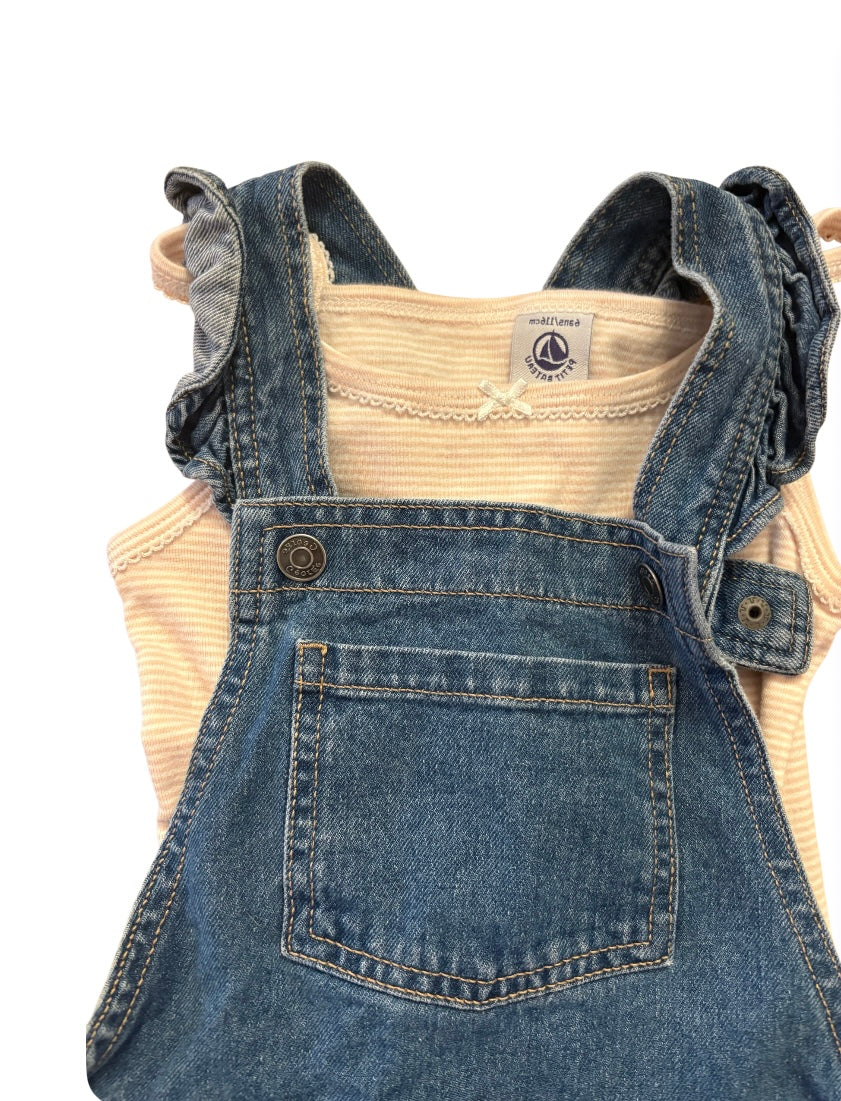 Salopette+camisole PETIT BATEAU 5-6 ans