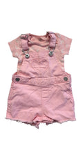 Salopette rose+ cache couche 12-18 mois