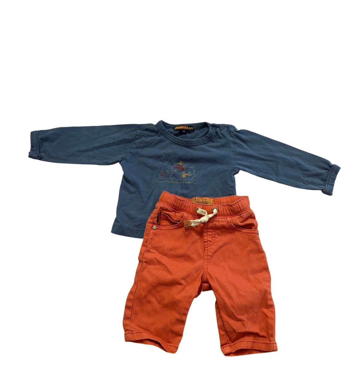 Pantalon jean SOURIS MINI+ chandail 6-9 mois