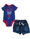 Cache couche NIKE 0-6 mois+ Short bleu 3-6 mois