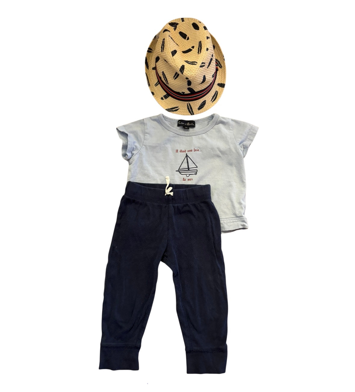 Chandail CÉSAR & ROSALIE 12 mois + petit chapeau+ pantalon CARTER’S