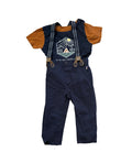 Pantalon salopette+t-shirt vamos 12 mois